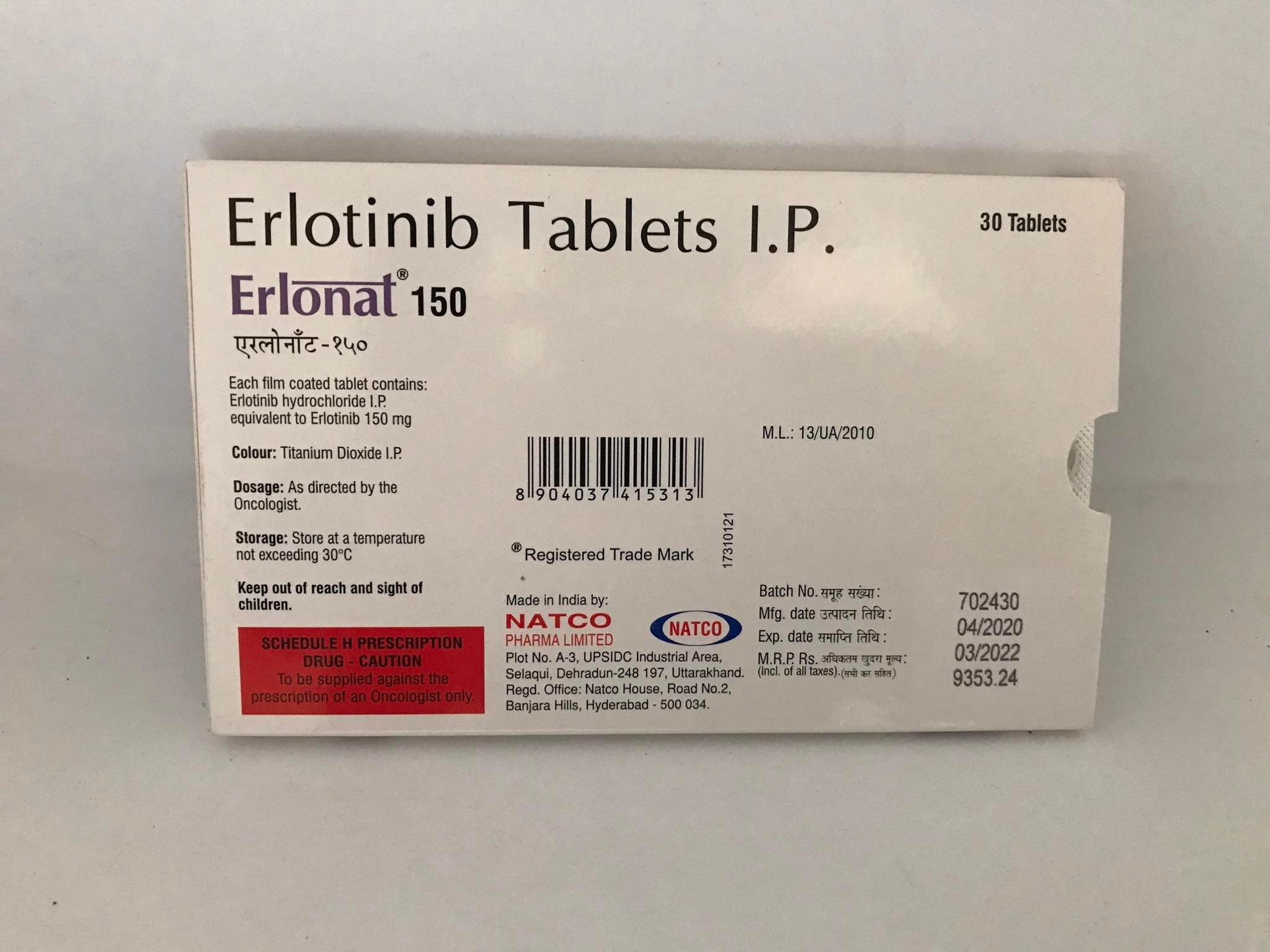 Thuốc Erlonat 150 Erlotinib mua ở đâu