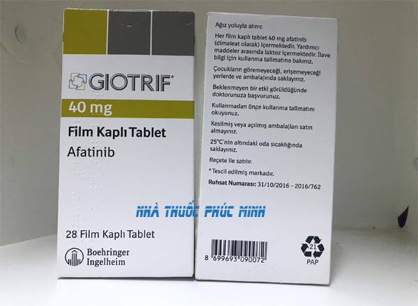 Thuốc Giotrif 30 40mg Afatinib điều trị ung thư