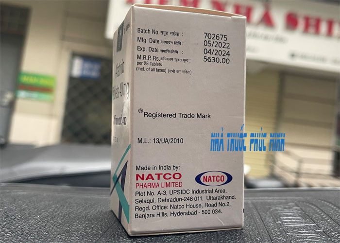 Thuốc afanat 40mg Afatinib điều trị đích ung thư phổi của Natco Ấn Độ