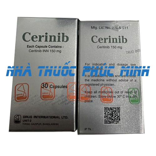 Thuốc Cerinib 150mg Ceritinib điều trị ung thư phổi giá bao nhiêu