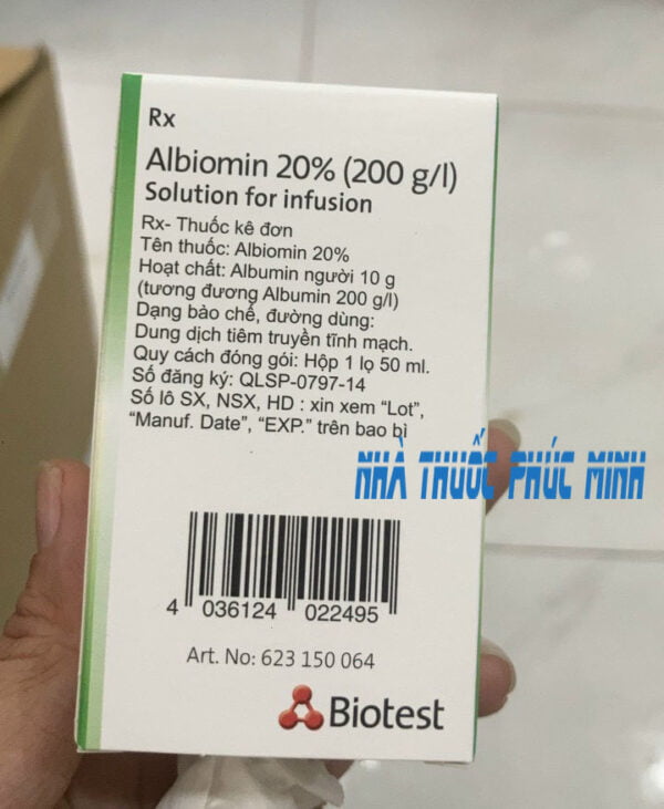 Thuốc Albiomin 20% dịch truyền albumin mua ở đâu giá bao nhiêu?